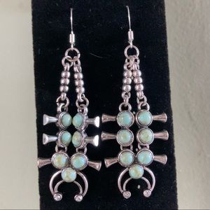Turquoise bone earrings